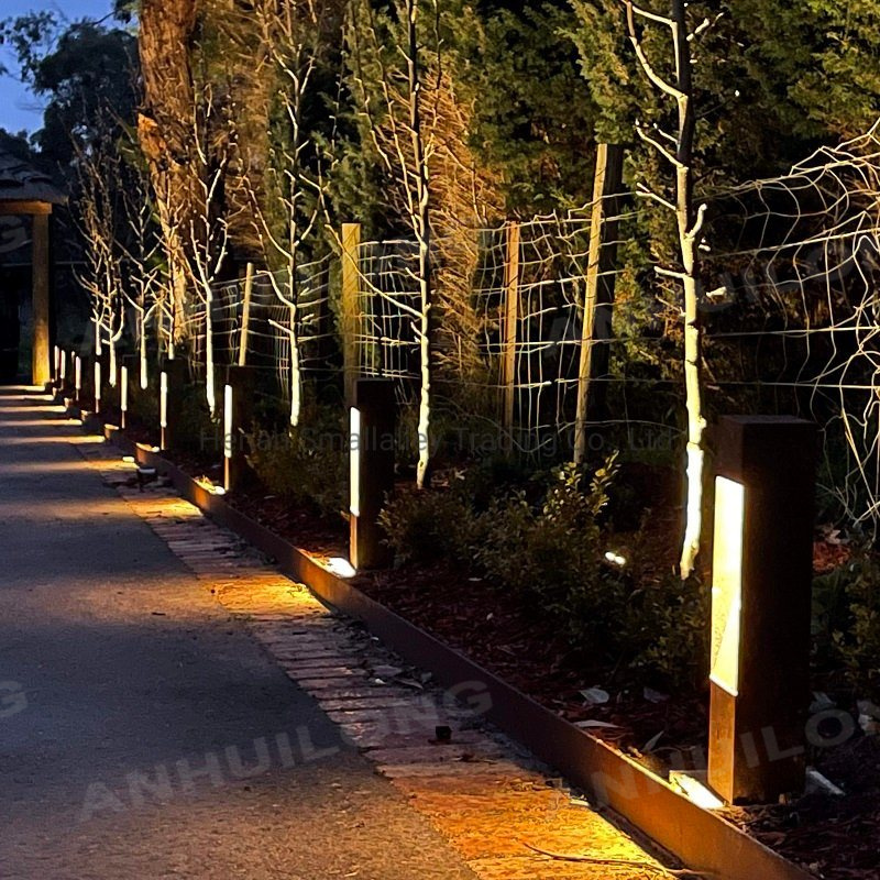 Industrial Landscape corten steel lighting For Resort